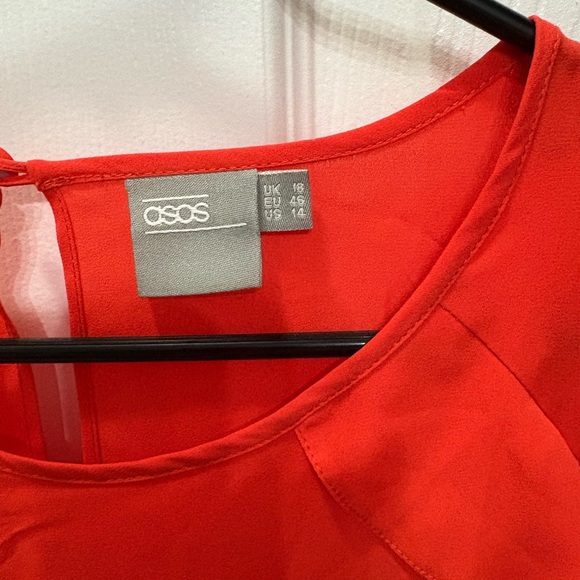 ASOS Vibrant Red Ruffle Blouse - Picture 2 of 5